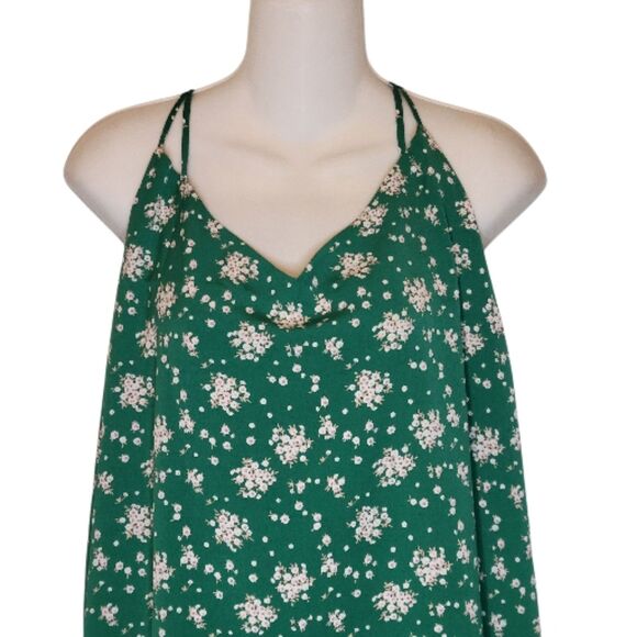 Skies are Blue Green Floral Spaghetti Strap Tank Top - NWOT - Picture 5 of 6